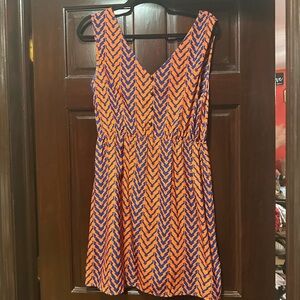 Vibrant Chevron Pattern Mini Dress